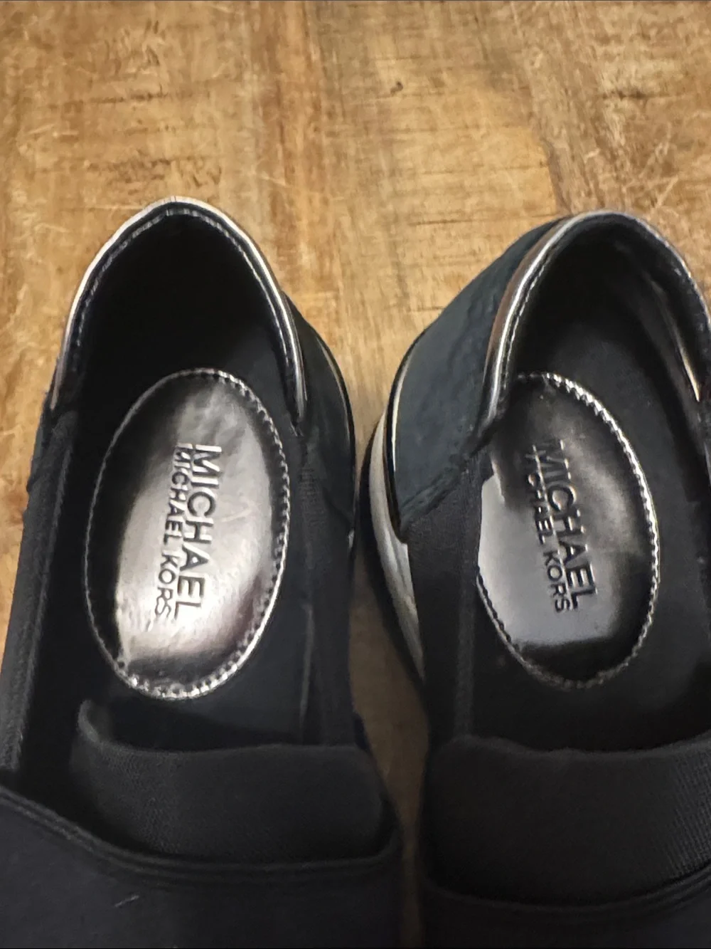 Michael Kors Black and White Slip-On Platform Sneaker